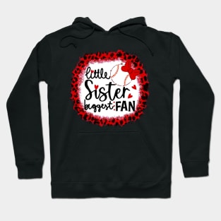 Baseball Little Sister Biggest Fan   Leopard Baseball Hoodie